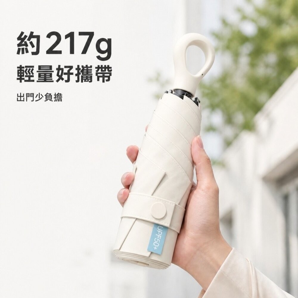 【台北士林*店面】五折迷你便攜扣環傘 升級雙骨傘架 晴雨兩用折疊傘 217g UPF50+ 防丟扣環 送禮-細節圖6