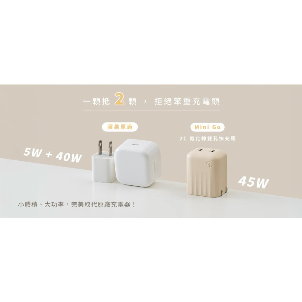 Allite Mini Go 45W 2C 氮化鎵雙孔快充頭-細節圖4