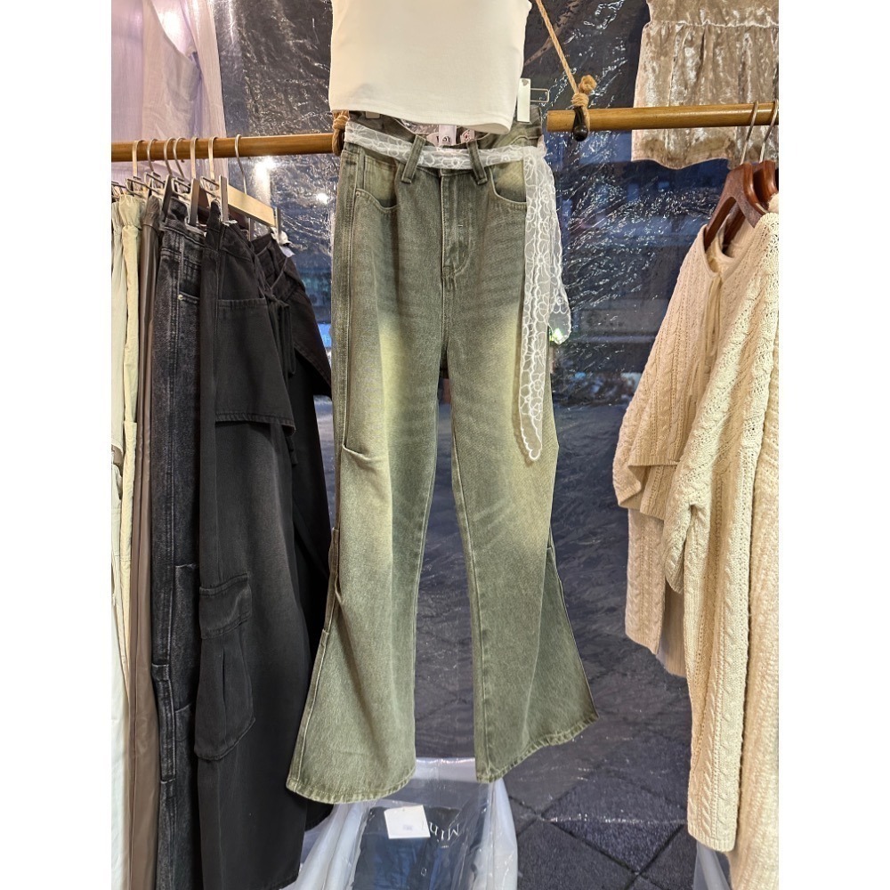 現貨｜FSY側抓皺復古刷舊牛仔褲-細節圖5