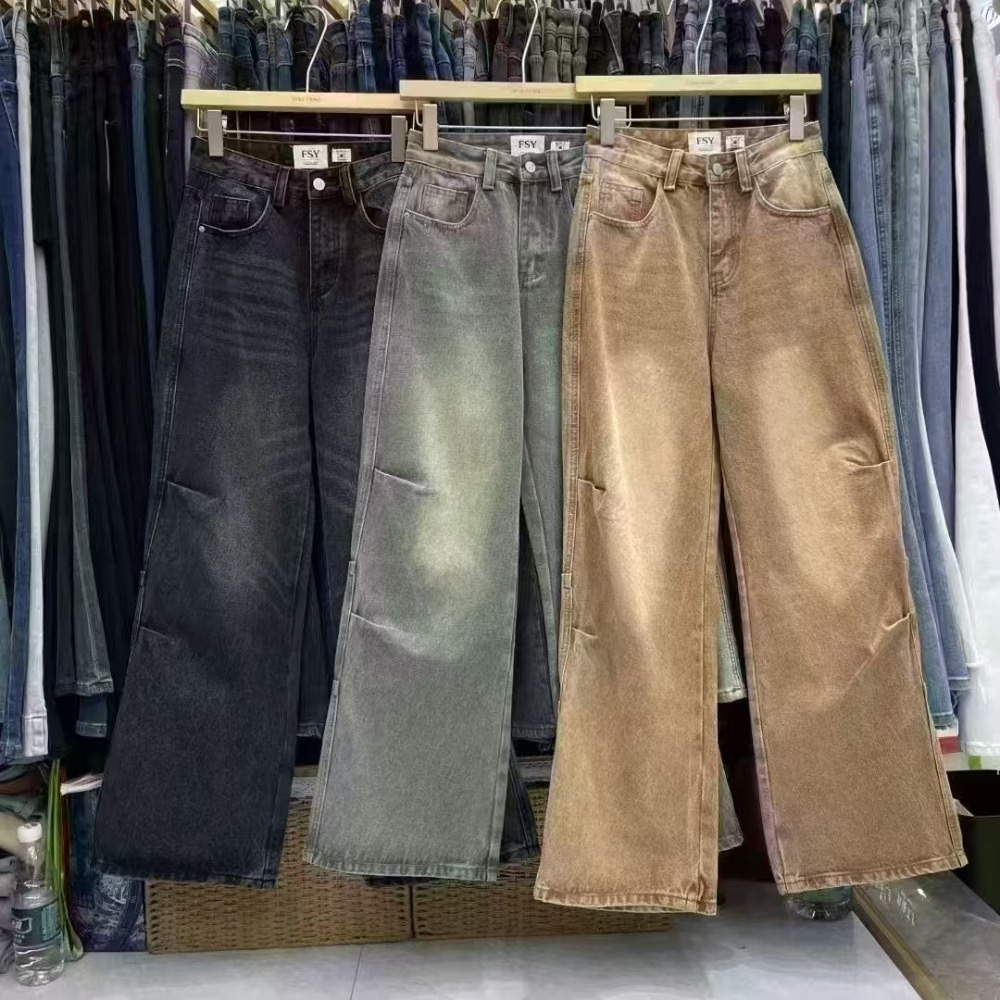 現貨｜FSY側抓皺復古刷舊牛仔褲-細節圖10