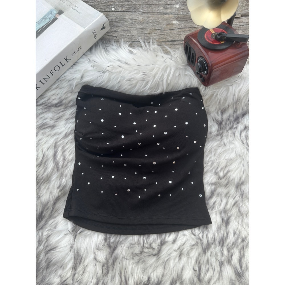 現貨｜夏日辣妹燙鑽平口上衣袋胸墊-細節圖5