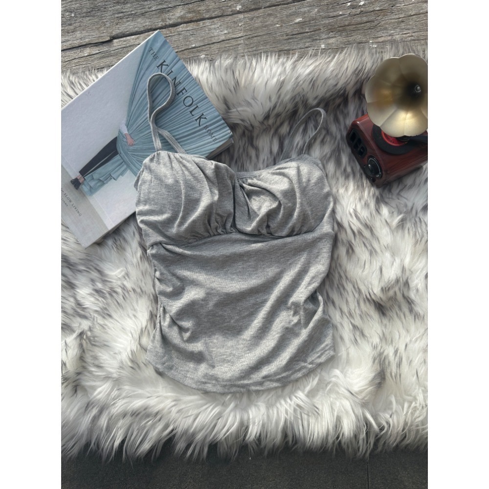 現貨｜性感皺摺吊帶小可愛背心bratop-細節圖2