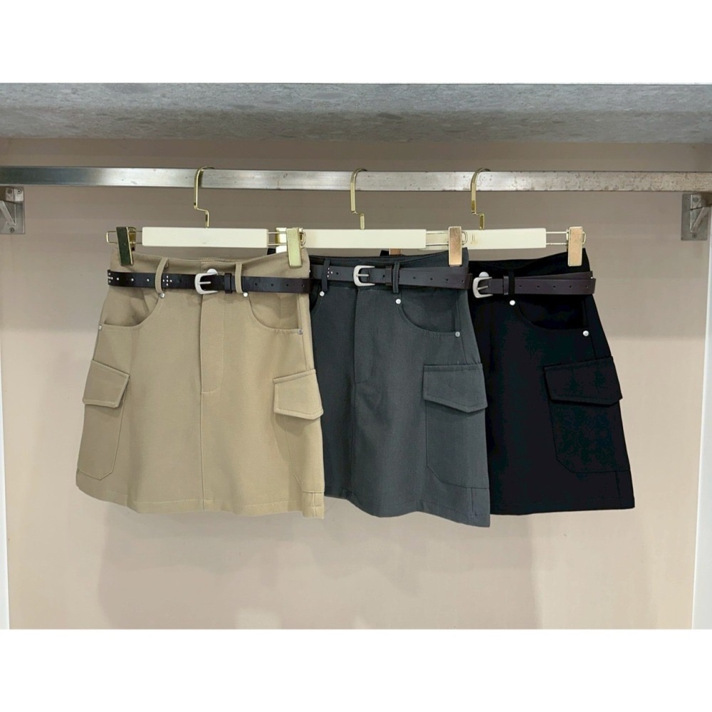 現貨｜附皮帶工裝短裙褲裙250924-細節圖5