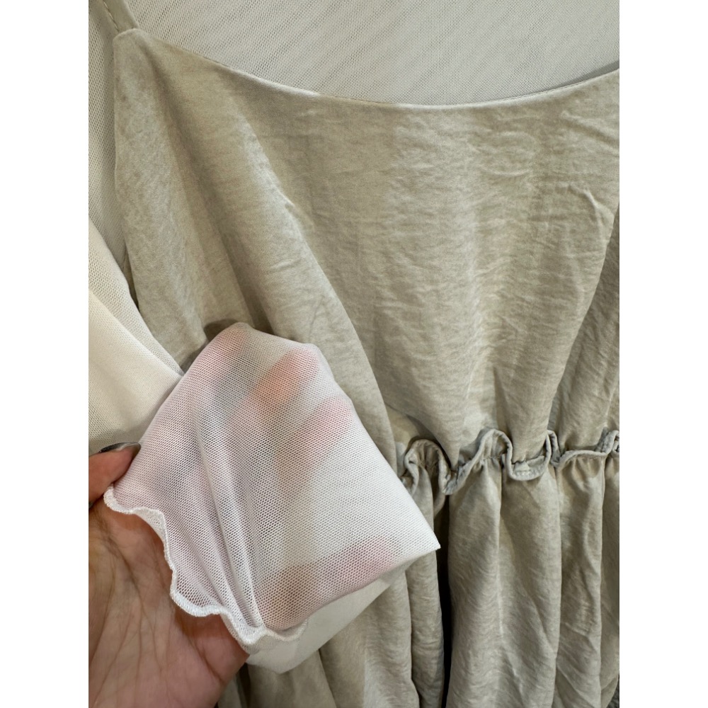 現貨｜ 泡泡雲朵兩件套 打底衣+短洋裝-細節圖5