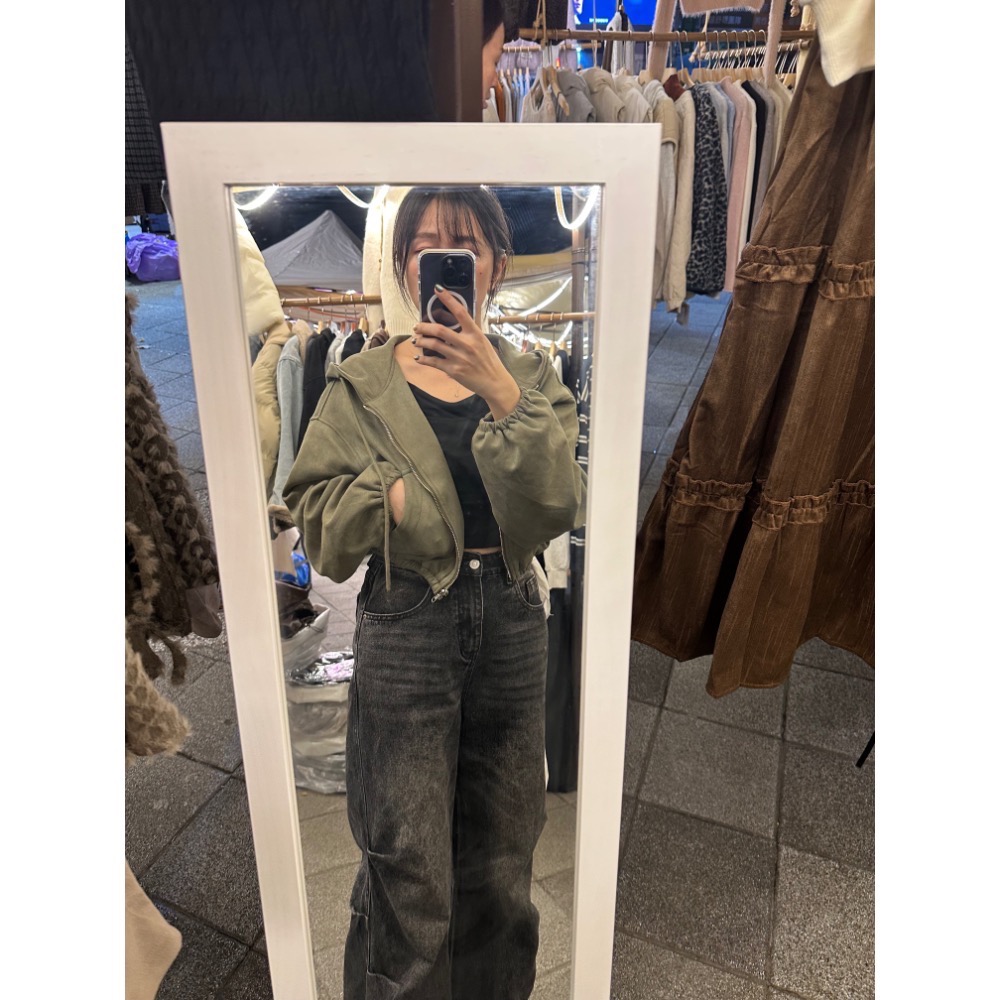 現貨｜莫蘭迪色麂皮短版連帽外套251015-細節圖8