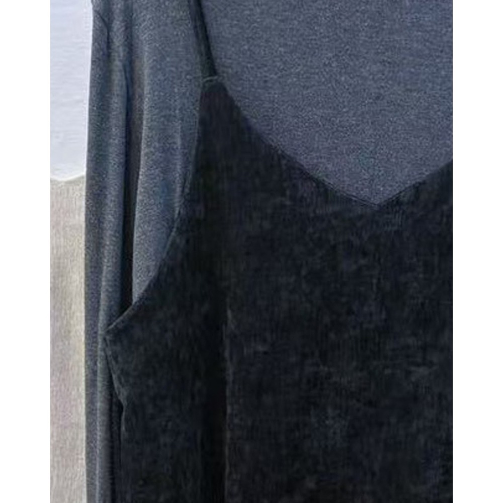 現貨｜磨毛長洋裝兩件套 打底衣+磨毛長洋-細節圖3