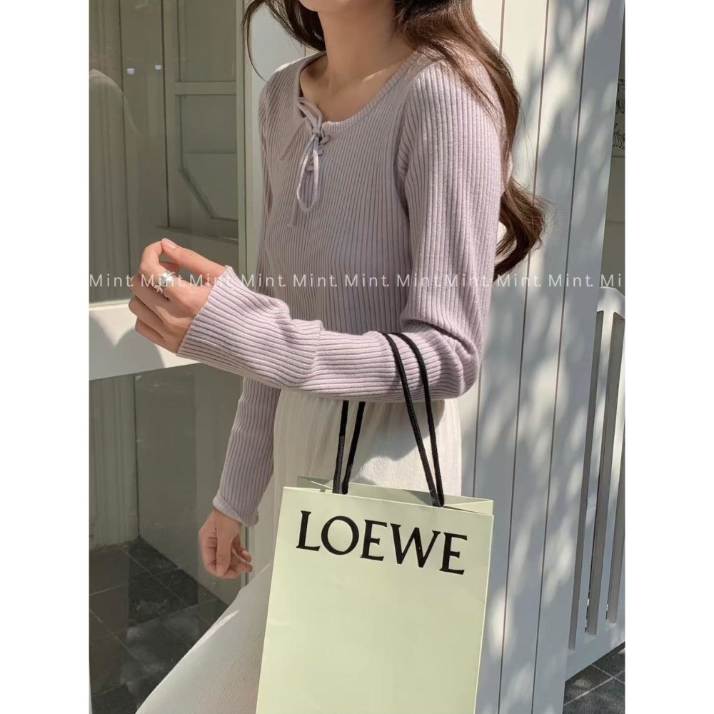 現貨｜mint坑條綁帶上衣1101-細節圖3