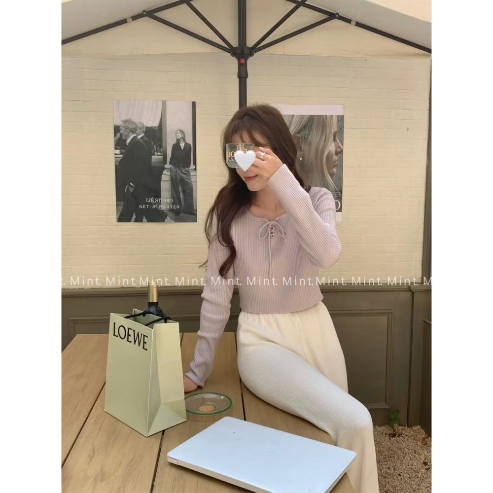 現貨｜mint坑條綁帶上衣1101-細節圖5