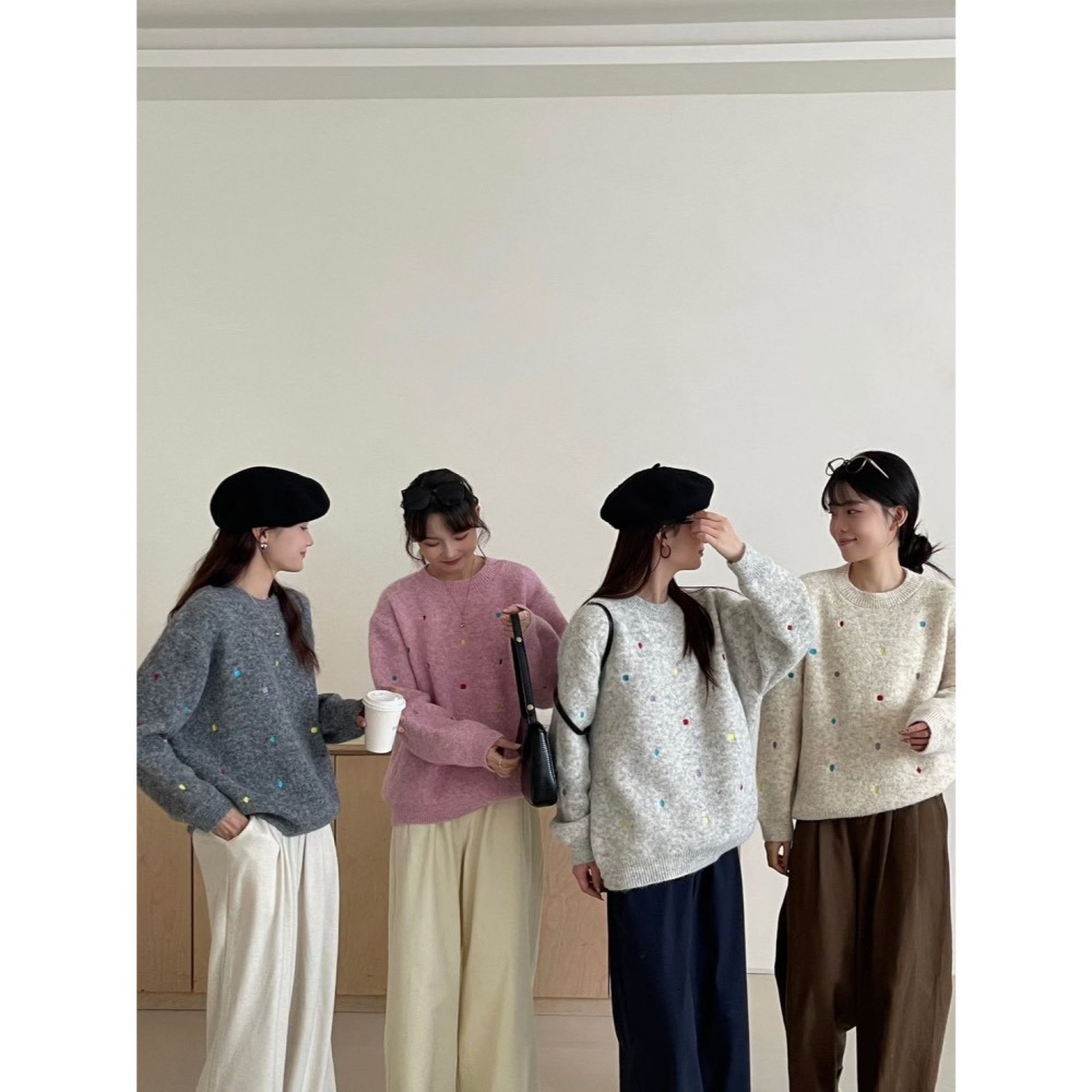 現貨｜刺繡彩點毛衣1101-細節圖5