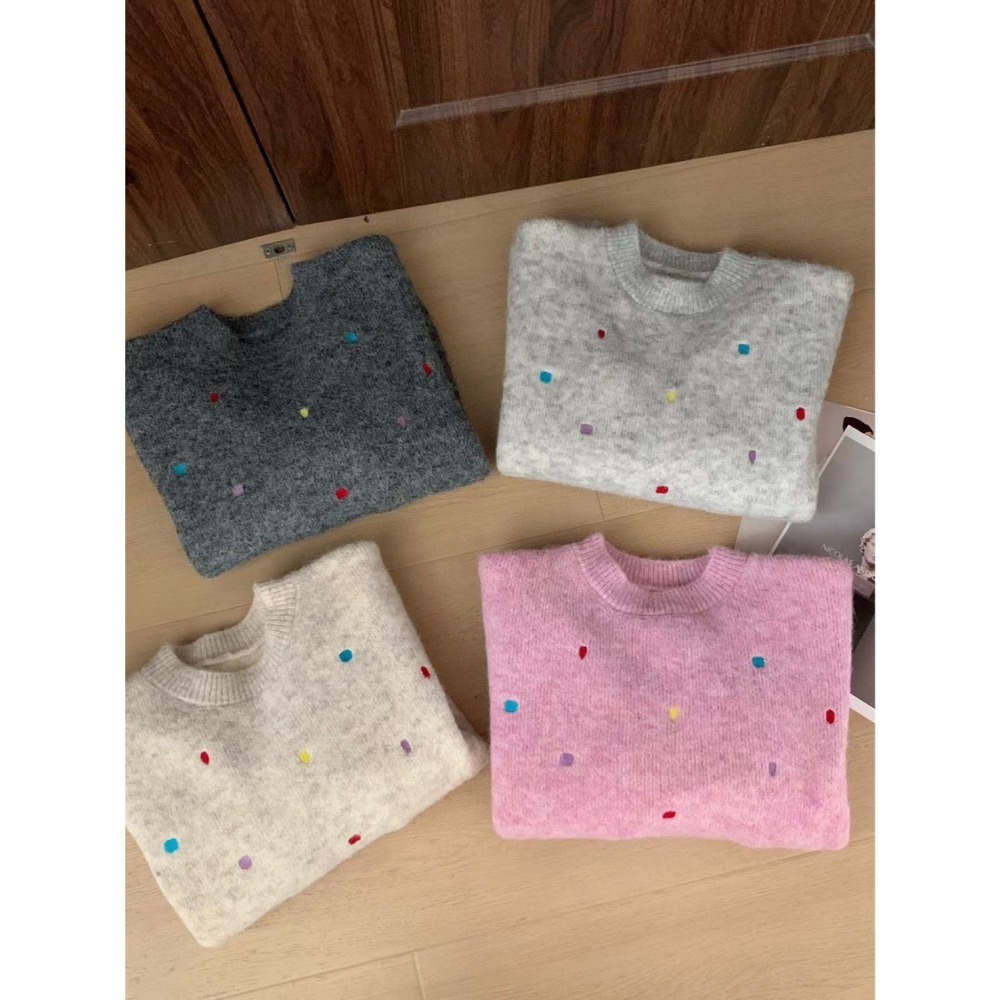 現貨｜刺繡彩點毛衣1101-細節圖6