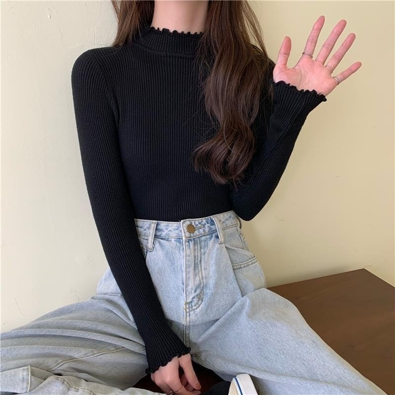 現貨｜ 秋冬必備木耳坑條內搭打底衣1107-細節圖2