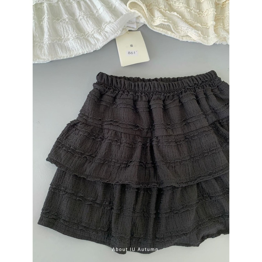 現貨｜ 甜美緹花料鬆緊蛋糕裙1107-細節圖8