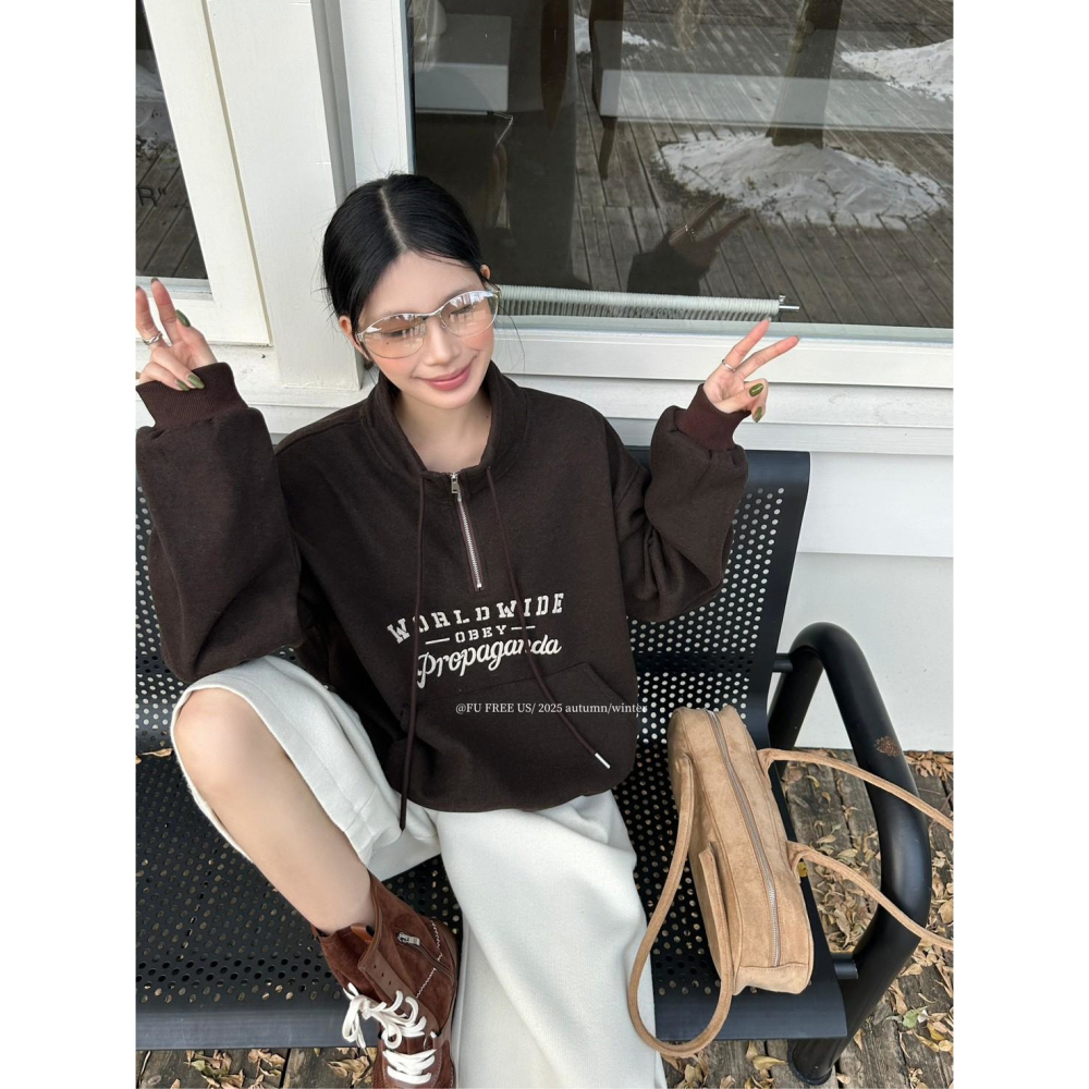 現貨｜立領銀狐絨大學T1107-細節圖3