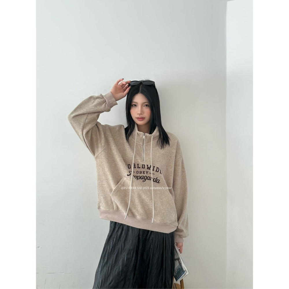 現貨｜立領銀狐絨大學T1107-細節圖8