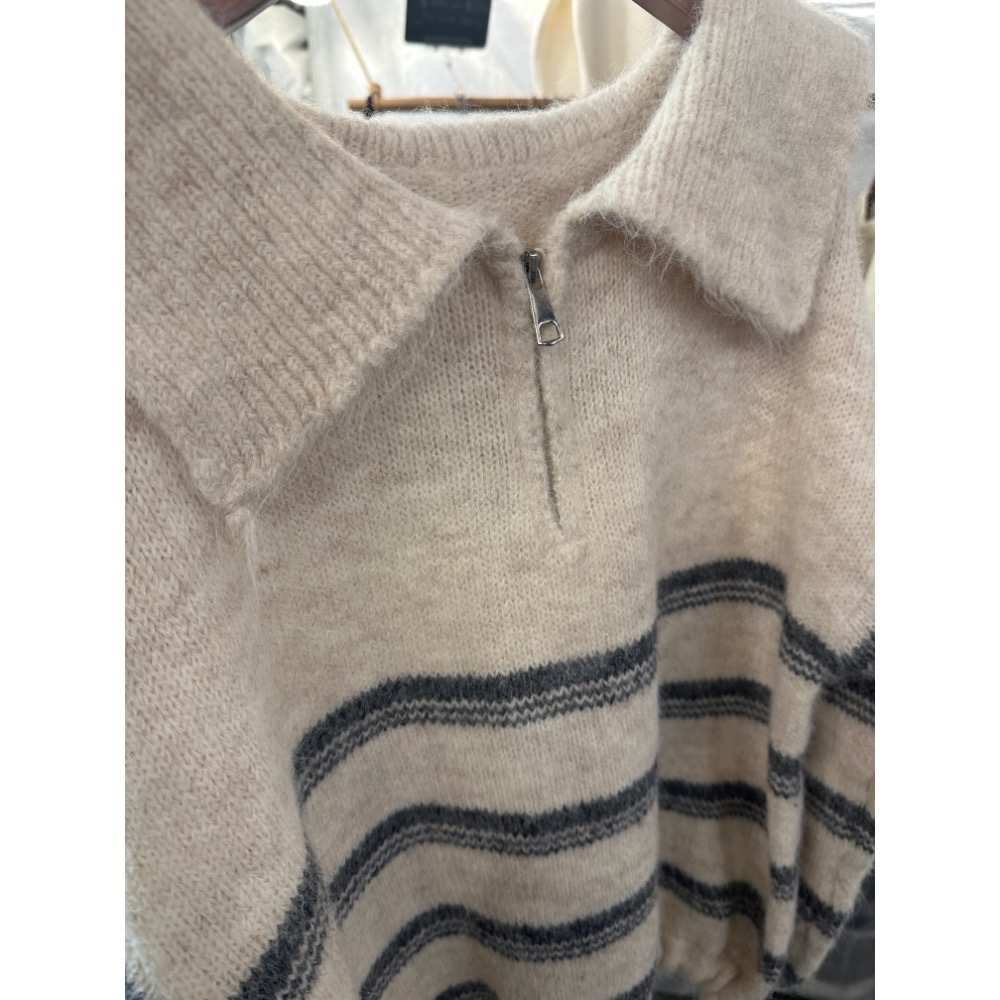 現貨｜下擺抽繩條紋毛衣251113-細節圖6
