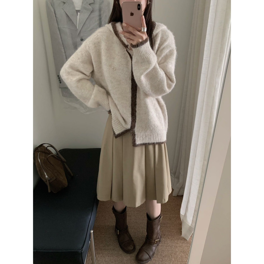 現貨｜ 小標連帽針織外套-細節圖4