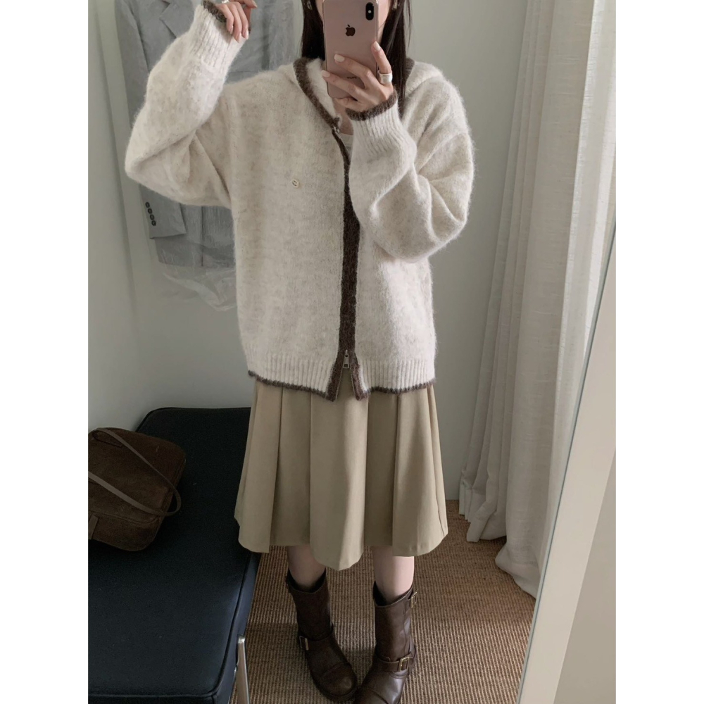 現貨｜ 小標連帽針織外套-細節圖5