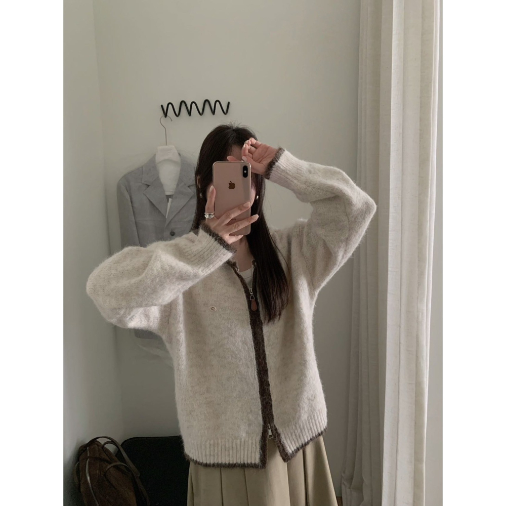 現貨｜ 小標連帽針織外套-細節圖6