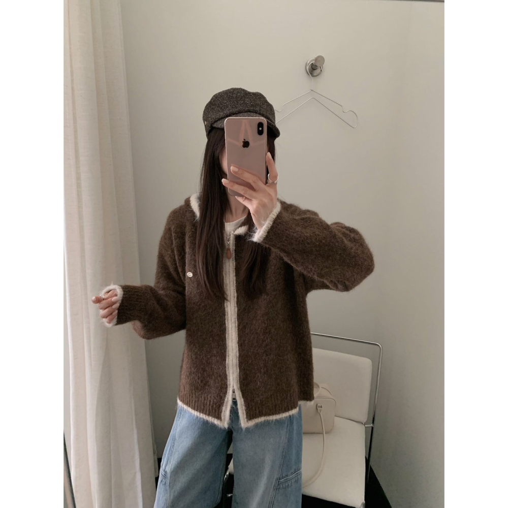 現貨｜ 小標連帽針織外套-細節圖7