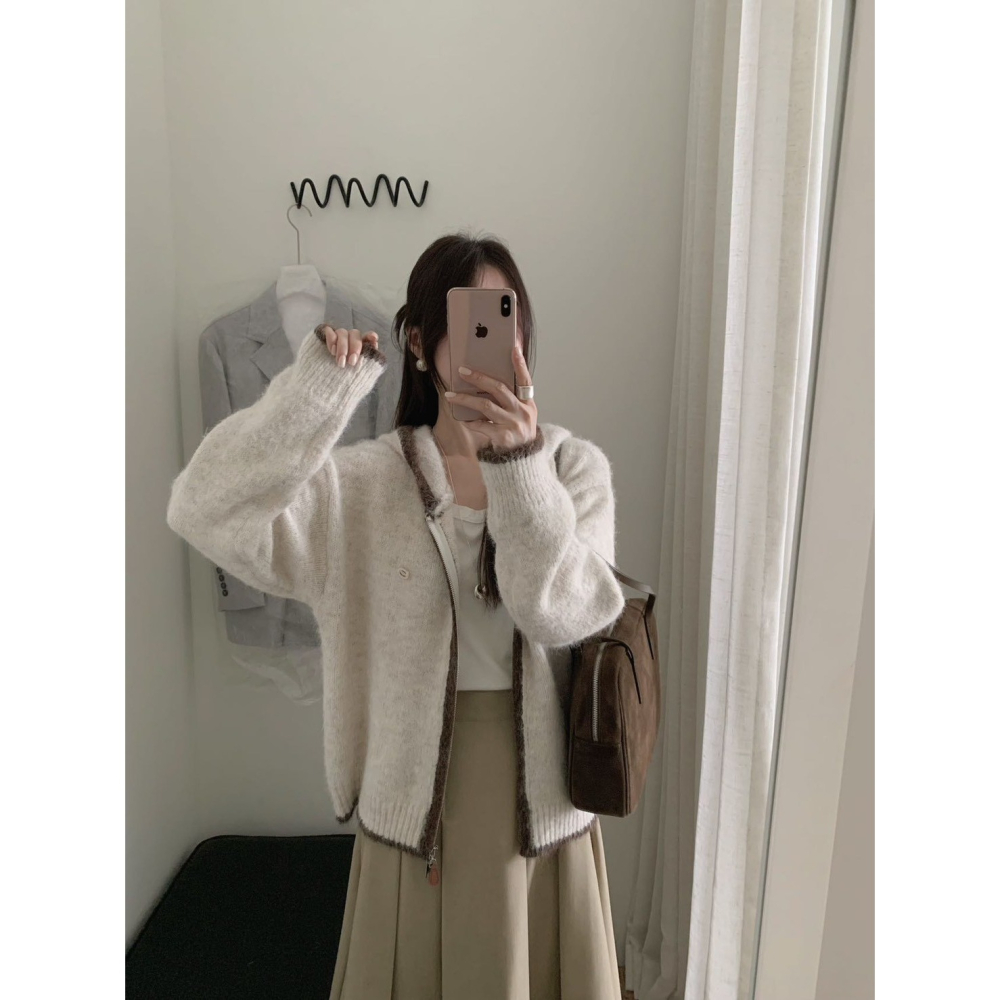 現貨｜ 小標連帽針織外套-細節圖8