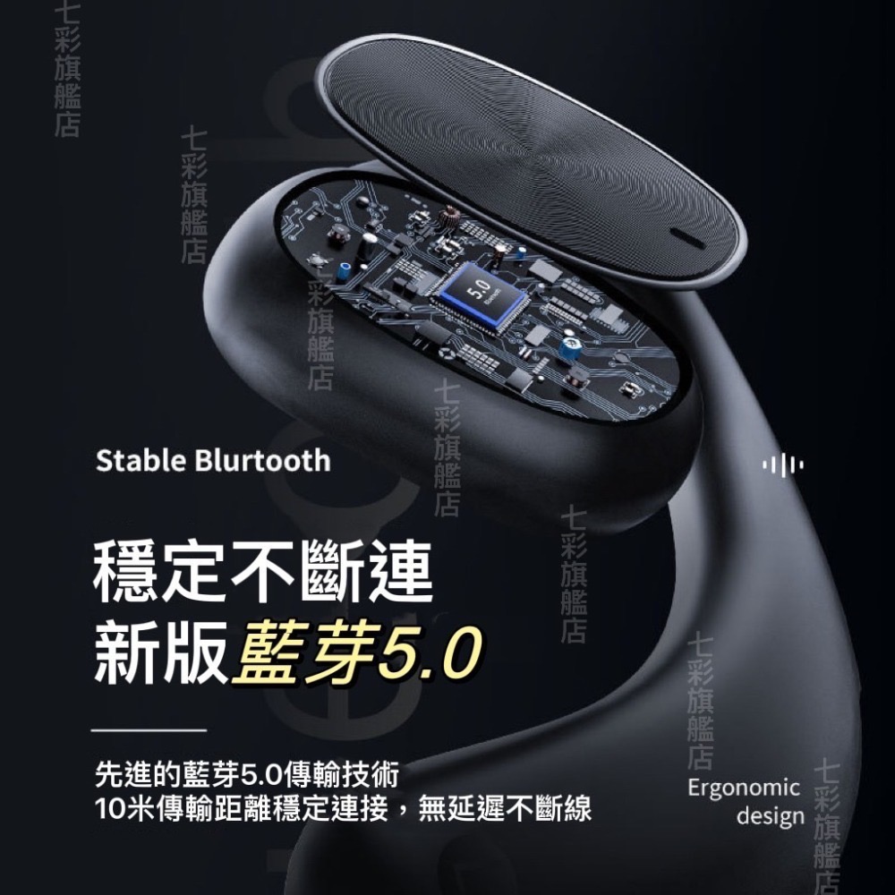 TWS藍芽耳機 真無線藍牙耳機 不入耳 氣傳導藍芽耳機 耳掛式 運動藍芽耳機 藍芽5.0 立體聲 超長續航 蘋果安卓通用-細節圖3