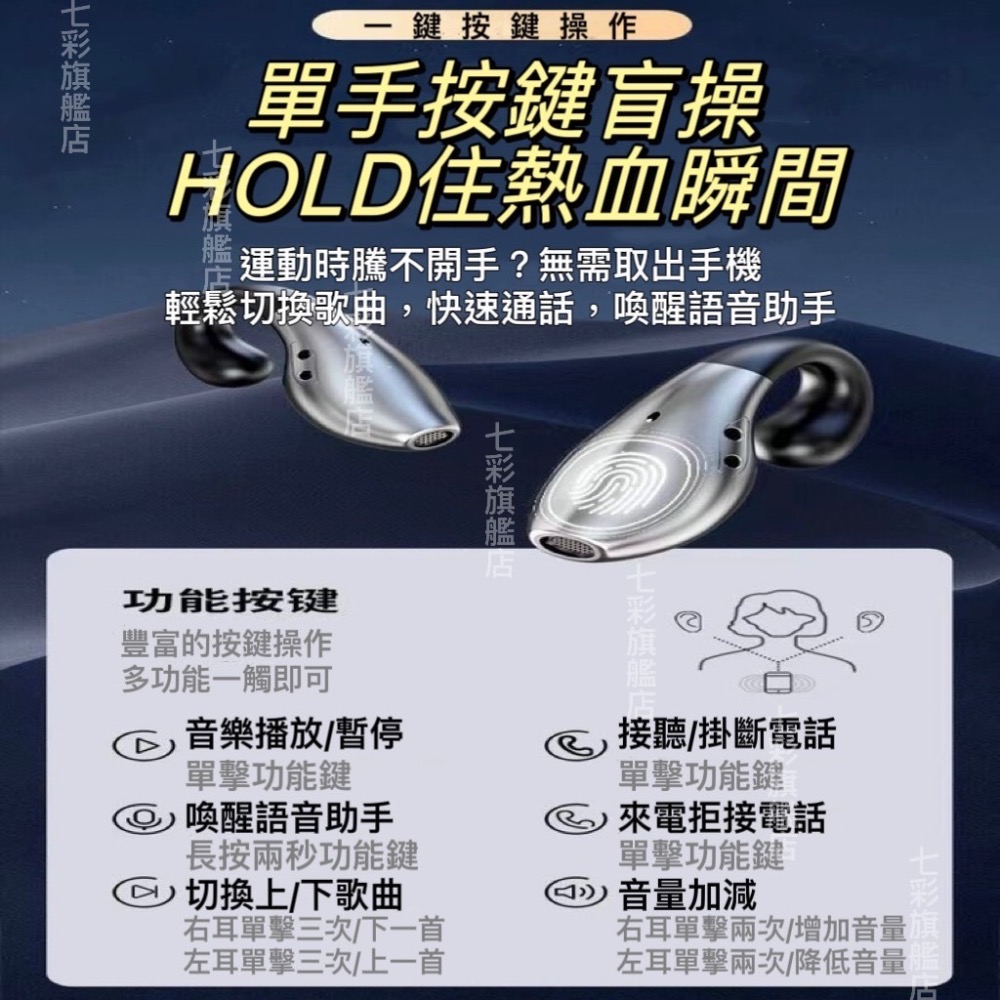 無線藍芽耳機 運動藍牙耳機 耳機 耳骨藍芽耳機 HIFI耳機 高清音質 藍芽耳機 耳夾耳機-細節圖11