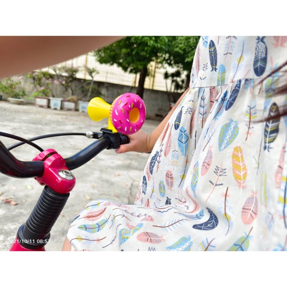 ONIPAX &豆子好吃  獨家設計甜甜圈喇叭 適用一般自行車，滑步車，滑板車等  (草莓)-細節圖3