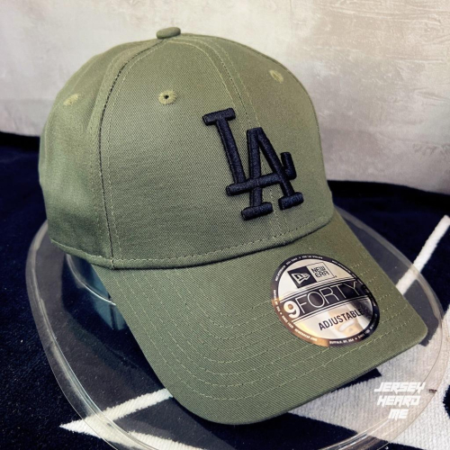 【球衣藏家】LA Dodgers 洛杉磯 道奇 軍綠 鐵扣 New Era 可調式 老帽 MLB Dad Hat