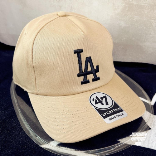 【球衣藏家】LA Dodgers 洛杉磯 道奇 奶茶 鐵扣 47＇ Brand 可調式 老帽 MLB Dad Hat