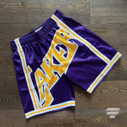 【球衣藏家】Mitchell &amp; Ness Lakers Big Face 洛杉磯 湖人 染印 大圖 球褲