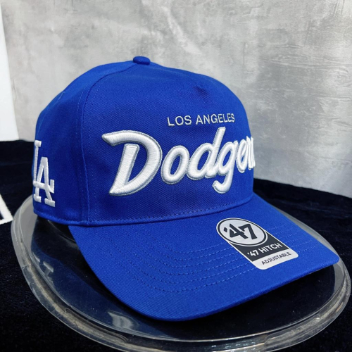 【球衣藏家】LA Dodgers 洛杉磯 道奇 草寫藍 47 brand 可調式 老帽 MLB Dad Hat
