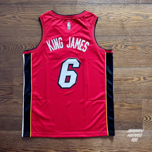 【球衣藏家】King James Lebron LBJ Heats 姆斯 熱火 客場紅 官方客製 球迷版 NBA 球衣