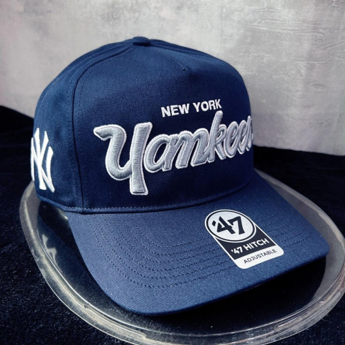 【球衣藏家】47 Brand 洋基 Yankees 草寫深藍 可調式 老帽 MLB Dad Hat