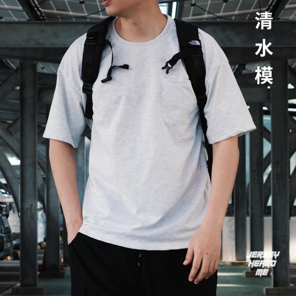 【球衣藏家】藍灰色系 高品質 球衣內搭 重磅素T 螺紋加強 口袋T 素T 落肩款 美式 寬鬆短袖 硬挺 抗皺 短袖 短T-細節圖4