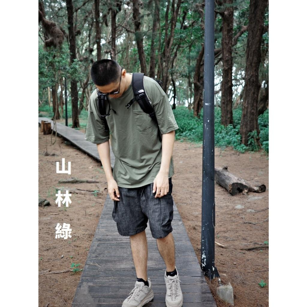 【球衣藏家】大地色系 高品質 球衣內搭 重磅素T 螺紋加強 口袋T 素T 落肩款 美式 寬鬆短袖 硬挺 抗皺 短袖 短T-細節圖3