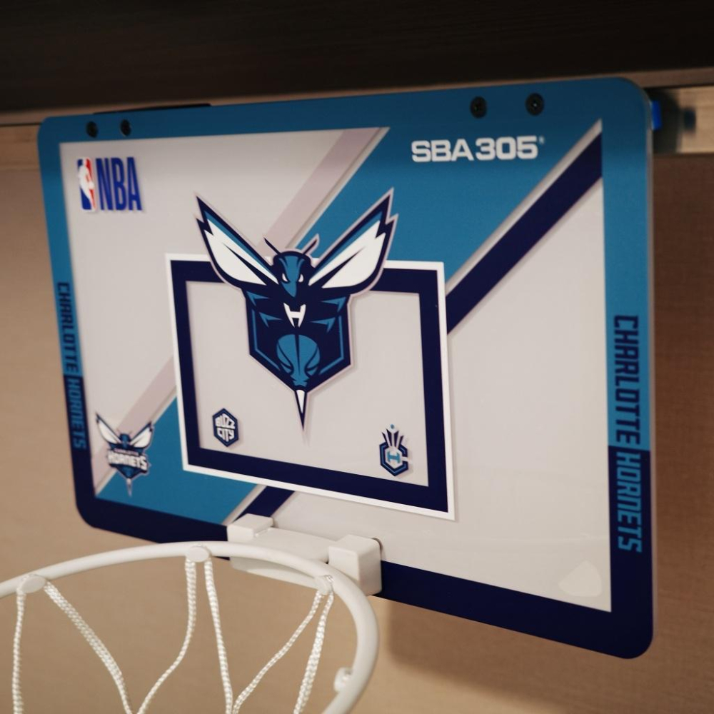 【球衣藏家】SBA305 台灣總代理 NBA 官方授權 壁掛式 居家 室內 玩具 小籃框 MINI款 - 黃蜂 附小籃球-細節圖2
