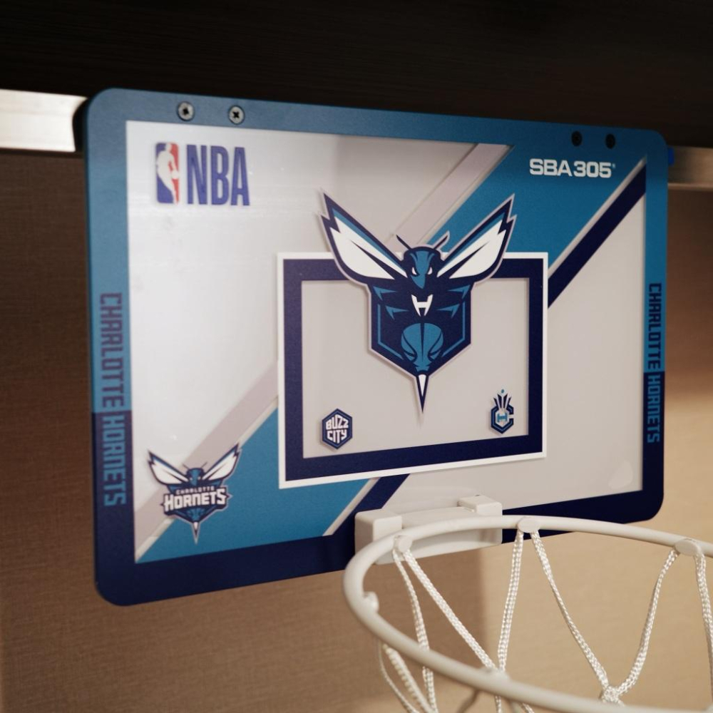 【球衣藏家】SBA305 台灣總代理 NBA 官方授權 壁掛式 居家 室內 玩具 小籃框 MINI款 - 黃蜂 附小籃球-細節圖3