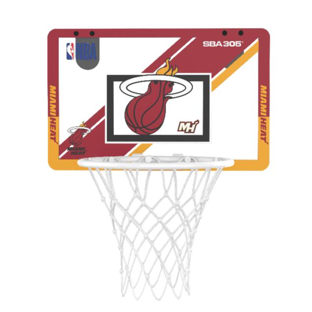 【球衣藏家】SBA305 台灣總代理 NBA 官方授權 壁掛式 居家 室內 玩具 小籃框 MINI款 - 熱火 附小籃球-細節圖4