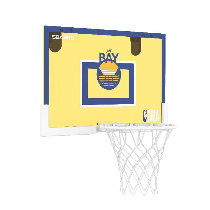 【球衣藏家】SBA305 台灣總代理 NBA 官方授權 壁掛式 居家 室內 玩具 小籃框 隊徽款 - 勇士 附小籃球-細節圖3