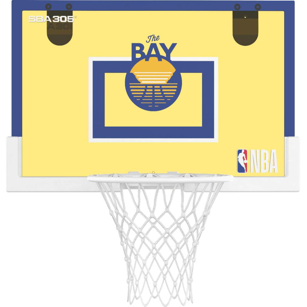 【球衣藏家】SBA305 台灣總代理 NBA 官方授權 壁掛式 居家 室內 玩具 小籃框 隊徽款 - 勇士 附小籃球-細節圖4