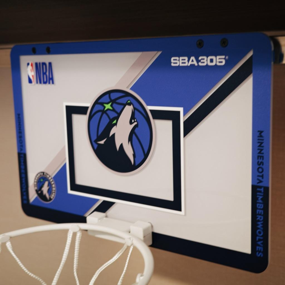 【球衣藏家】SBA305 台灣總代理 NBA 官方授權 壁掛式 居家 室內 玩具 小籃框 MINI款 - 灰狼 附小籃球-細節圖2