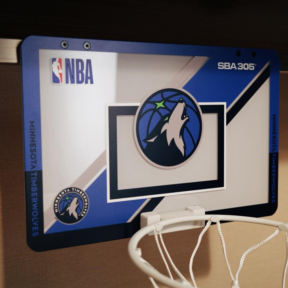 【球衣藏家】SBA305 台灣總代理 NBA 官方授權 壁掛式 居家 室內 玩具 小籃框 MINI款 - 灰狼 附小籃球-細節圖3