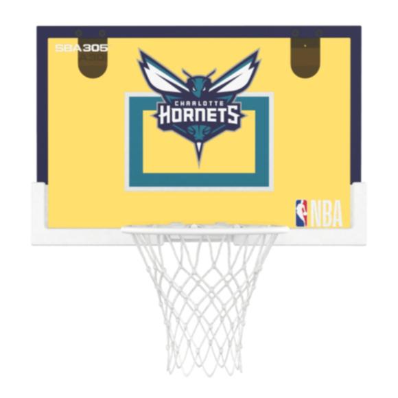 【球衣藏家】SBA305 台灣總代理 NBA 官方授權 壁掛式 居家 室內 玩具 小籃框 隊徽款 - 黃蜂 附小籃球-細節圖3
