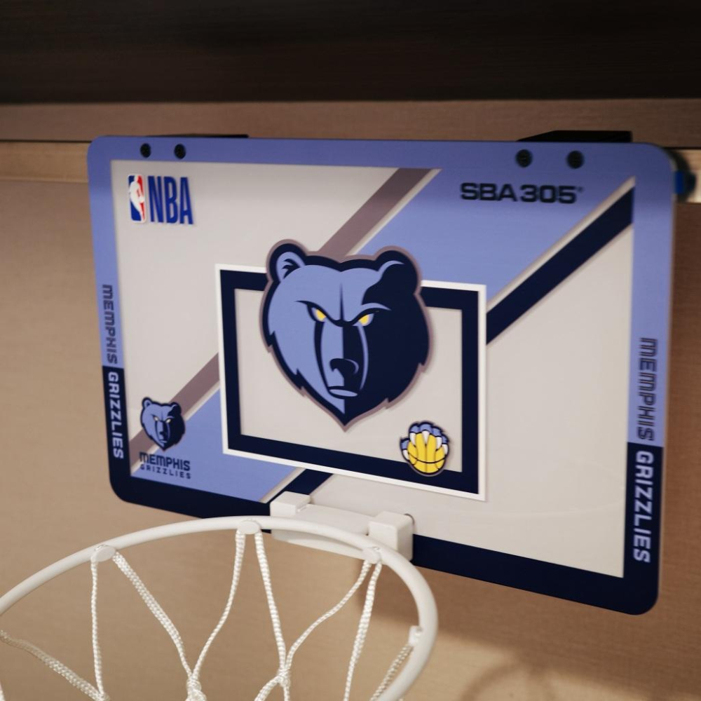 【球衣藏家】SBA305 台灣總代理 NBA 官方授權 壁掛式 居家 室內 玩具 小籃框 MINI款 - 灰熊 附小籃球-細節圖2
