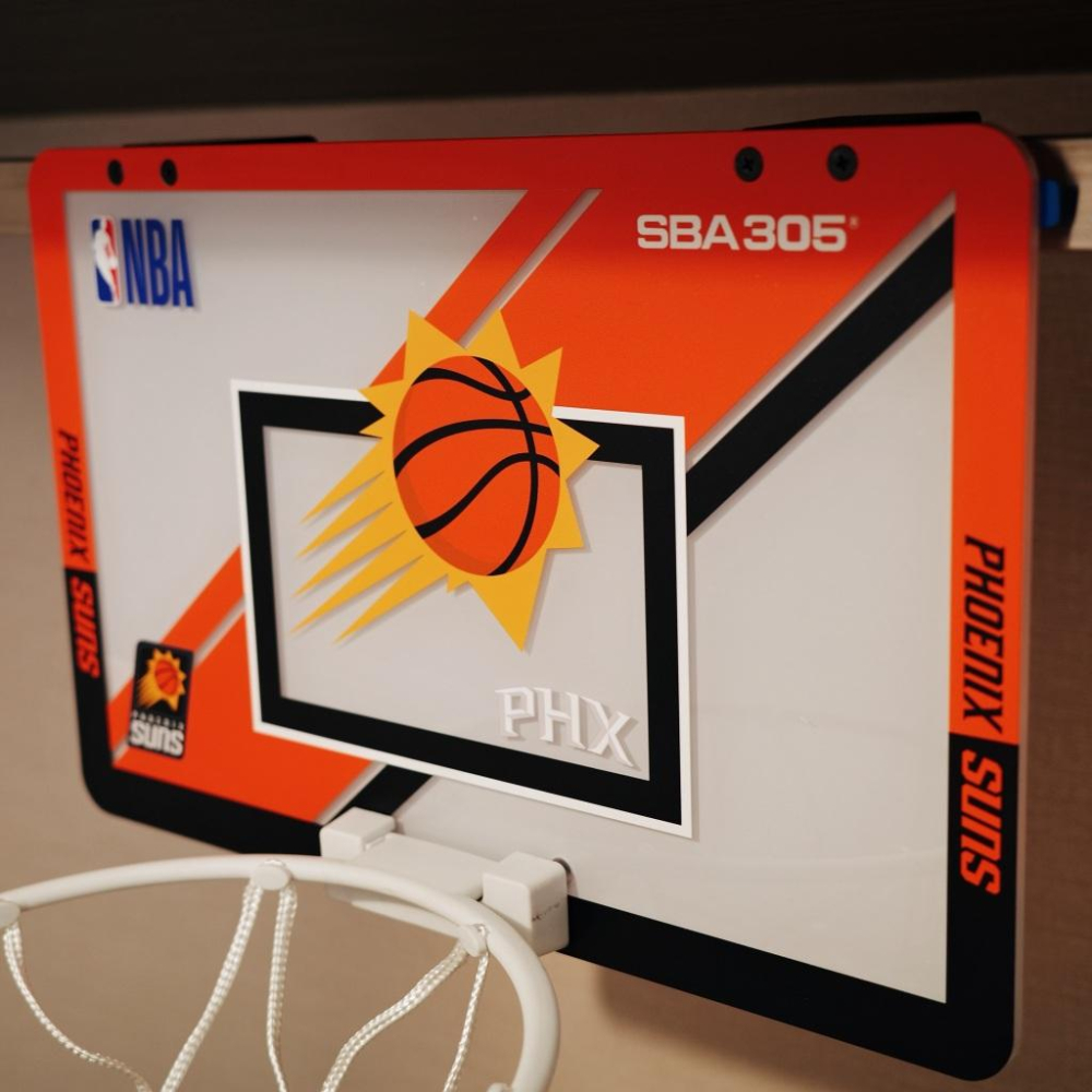 【球衣藏家】SBA305 台灣總代理 NBA 官方授權 壁掛式 居家 室內 玩具 小籃框 MINI款 - 太陽 附小籃球-細節圖3