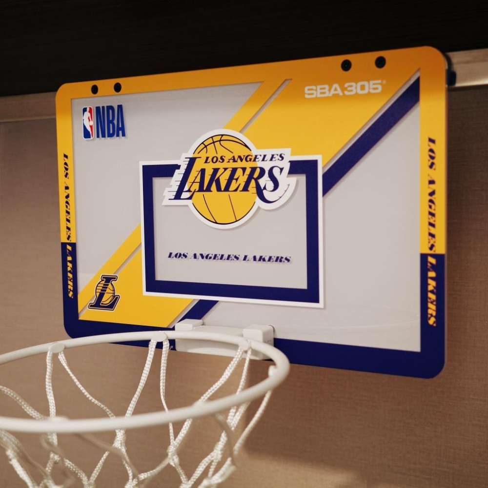【球衣藏家】SBA305 台灣總代理 NBA 官方授權 壁掛式 居家 室內 玩具 小籃框 MINI款 - 湖人 附小籃球-細節圖2