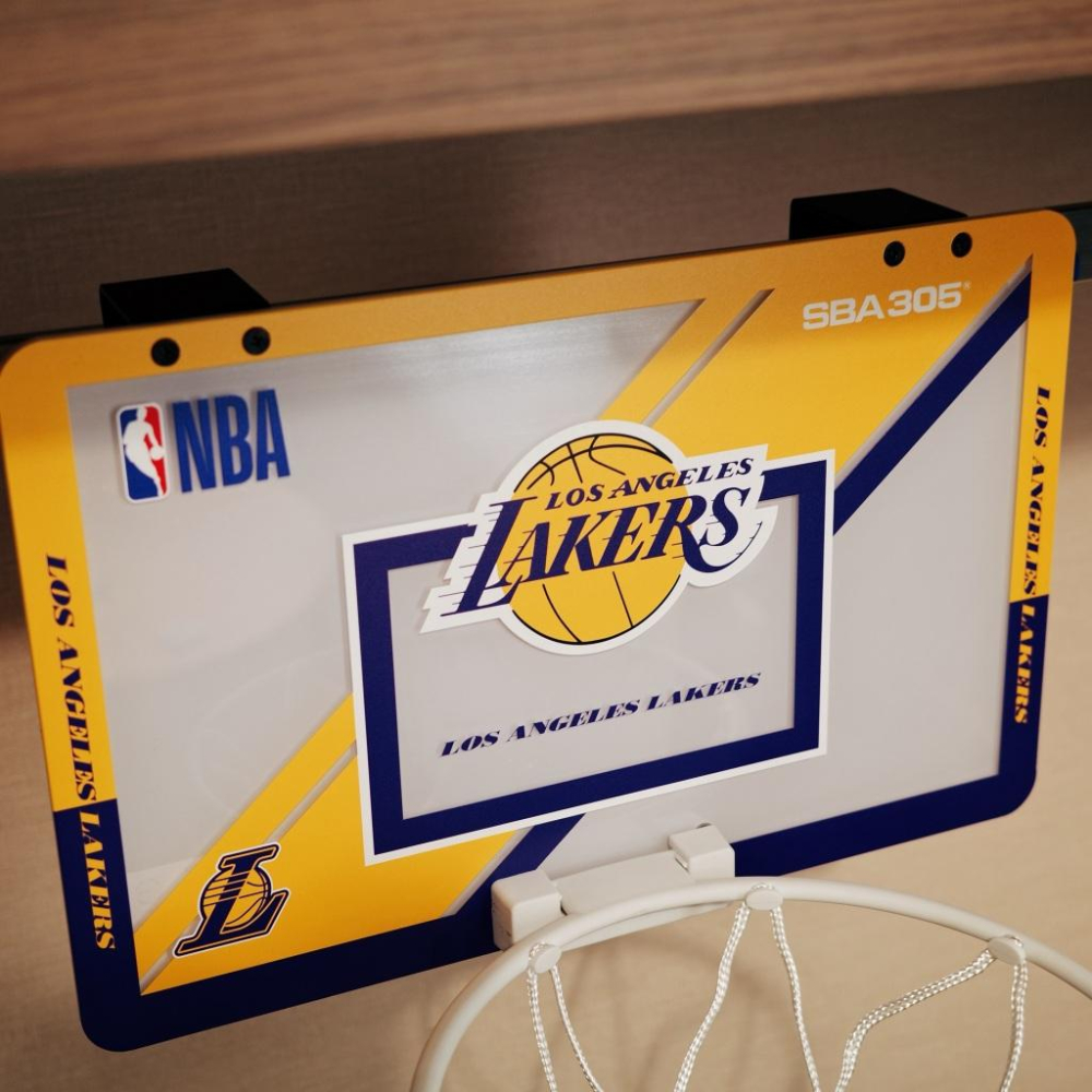 【球衣藏家】SBA305 台灣總代理 NBA 官方授權 壁掛式 居家 室內 玩具 小籃框 MINI款 - 湖人 附小籃球-細節圖4