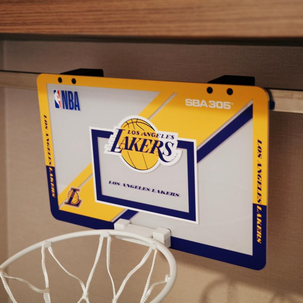 【球衣藏家】SBA305 台灣總代理 NBA 官方授權 壁掛式 居家 室內 玩具 小籃框 MINI款 - 湖人 附小籃球-細節圖5