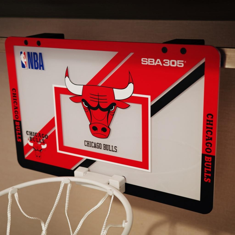 【球衣藏家】SBA305 台灣總代理 NBA 官方授權 壁掛式 居家 室內 玩具 小籃框 MINI款 - 公牛 附小籃球-細節圖2