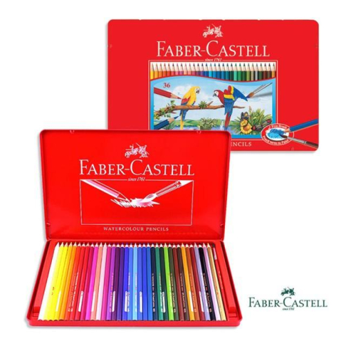 Faber-Castell 輝柏 水性色鉛筆36色組 紅色精緻鐵盒裝115937